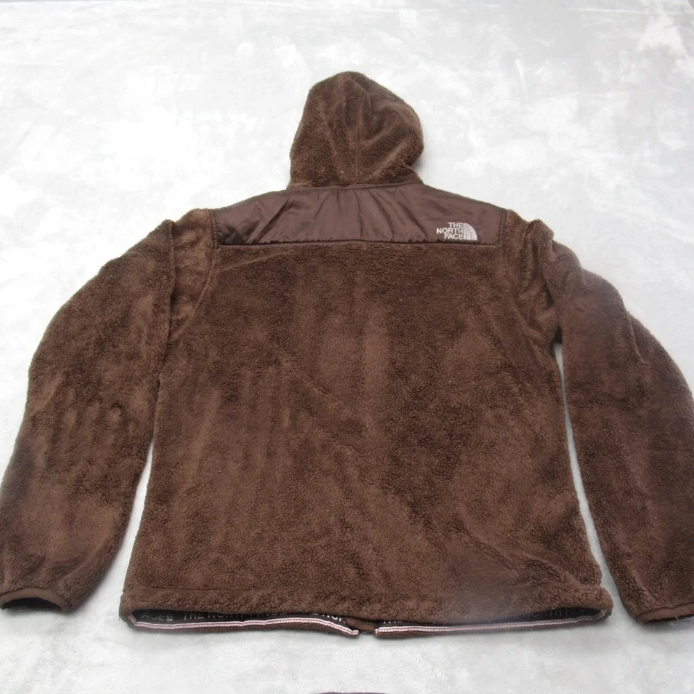 North Face Jacket Women Small Brown Hooded Pockets Sherpa Fleece SUPER SOFT